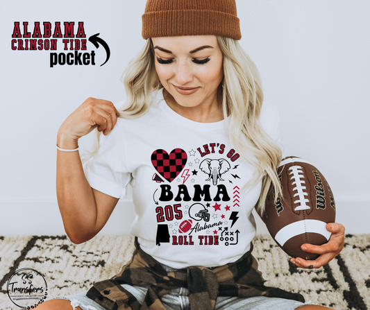 Let’s Go Bama (pocket included) DTF Transfer