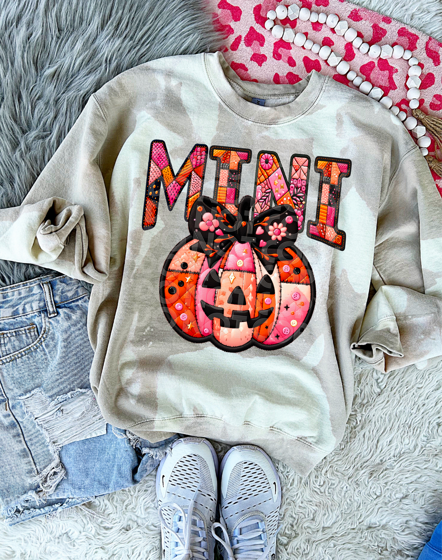 Mama/Mini Pumpkin Faux Embroidered DTF Transfer