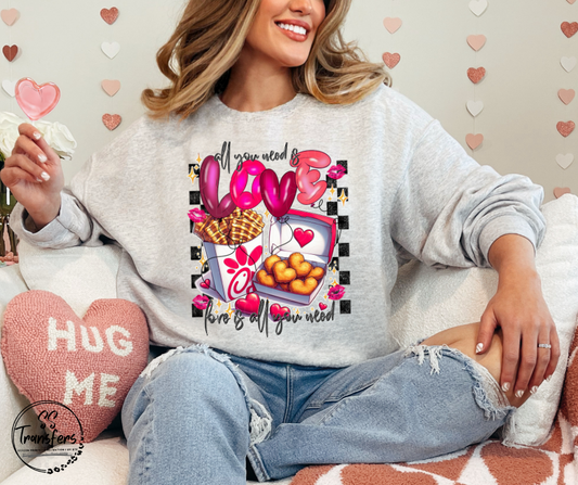 All You Need Is Love DTF Transfer