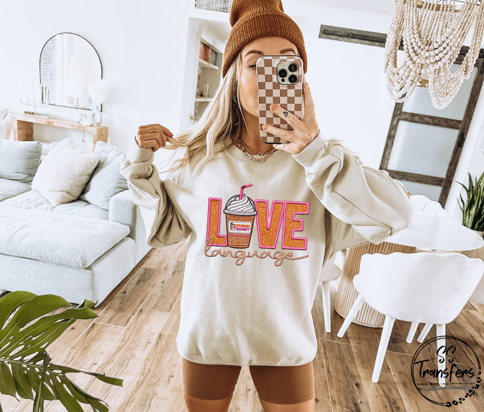 Love Language Faux Embroidered (Multiple Options) DTF Transfer