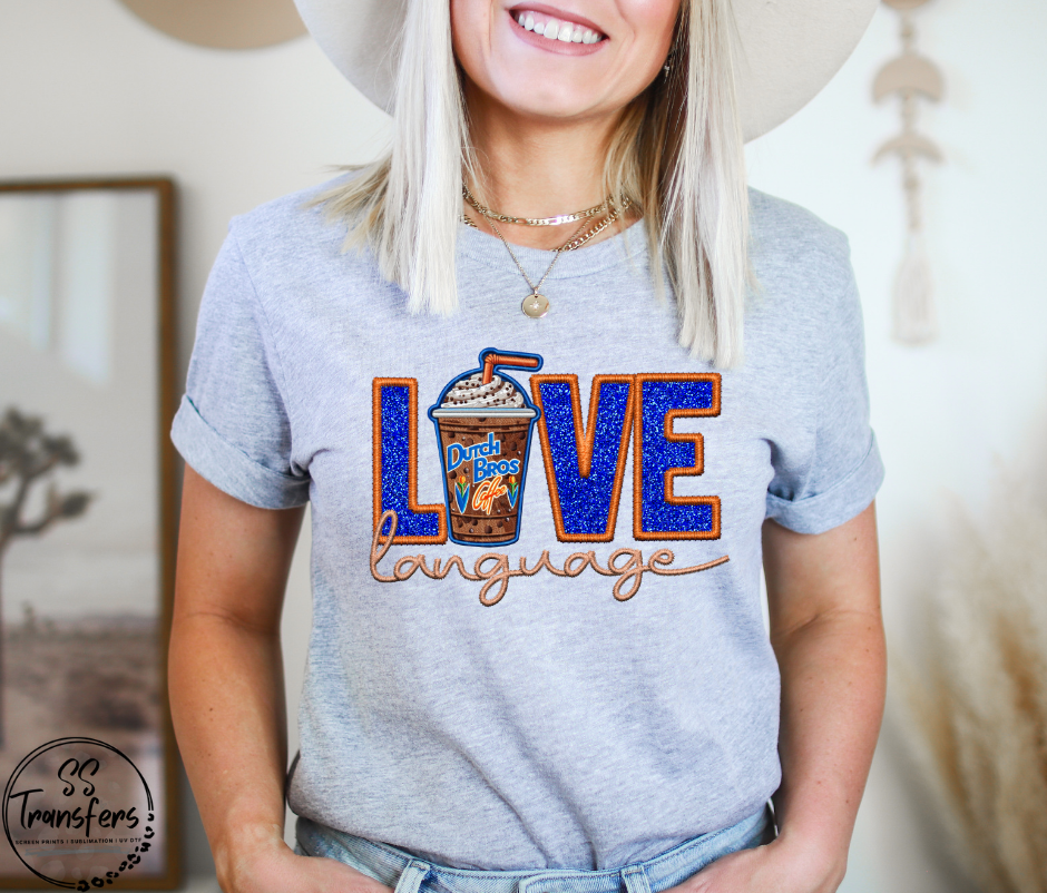 Love Language Faux Embroidered (Multiple Options) DTF Transfer