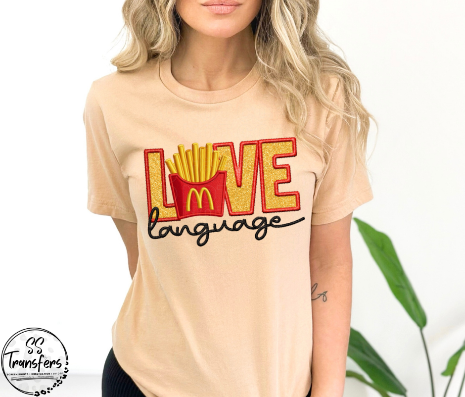 Love Language Faux Embroidered (Multiple Options) DTF Transfer
