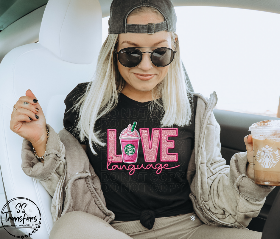 Love Language Faux Embroidered (Multiple Options) DTF Transfer