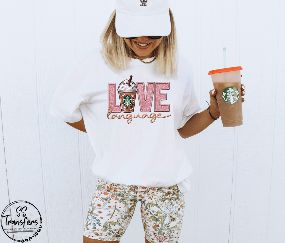 Love Language Faux Embroidered (Multiple Options) DTF Transfer