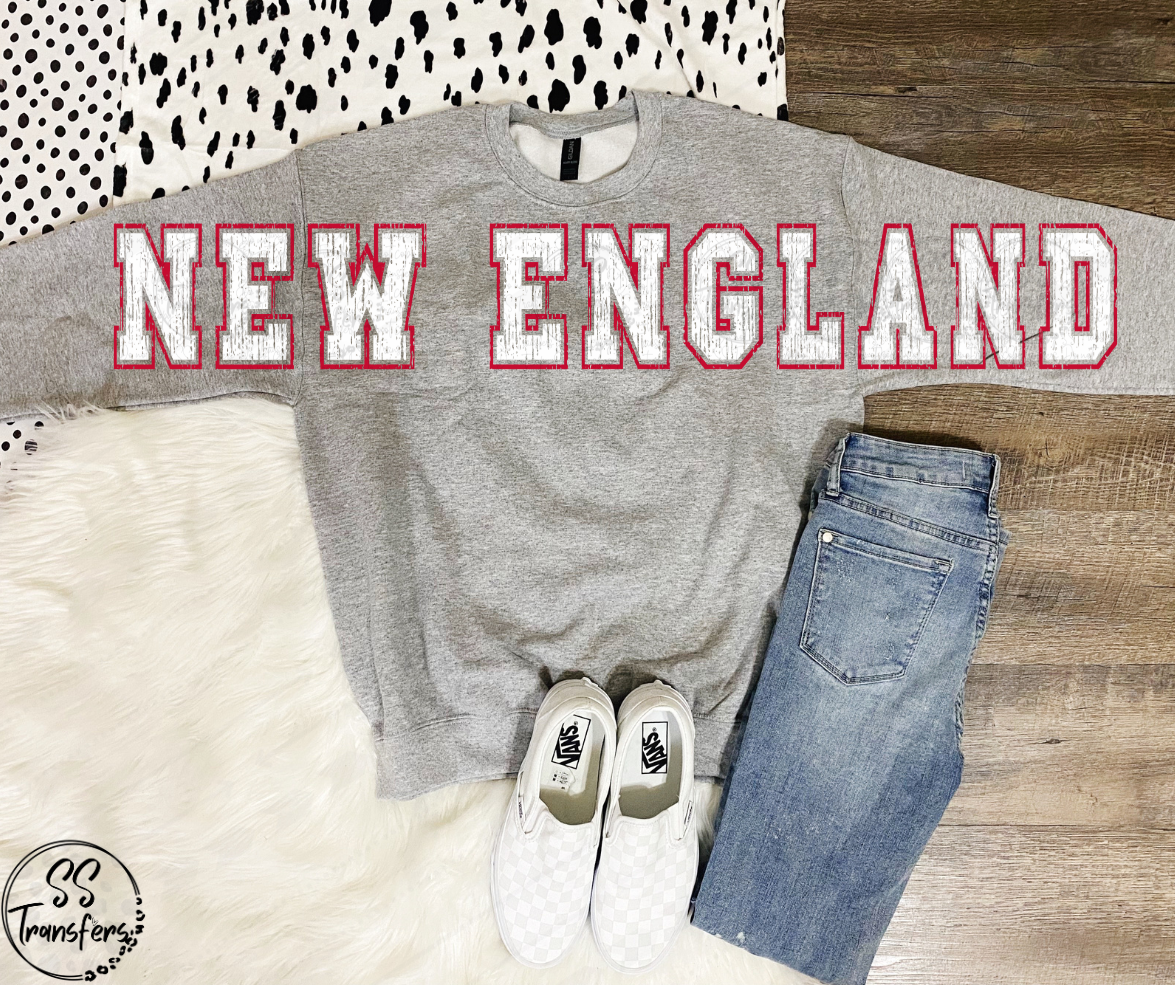 NE Oversized Distressed Letters *SS Exclusive* DTF Transfer