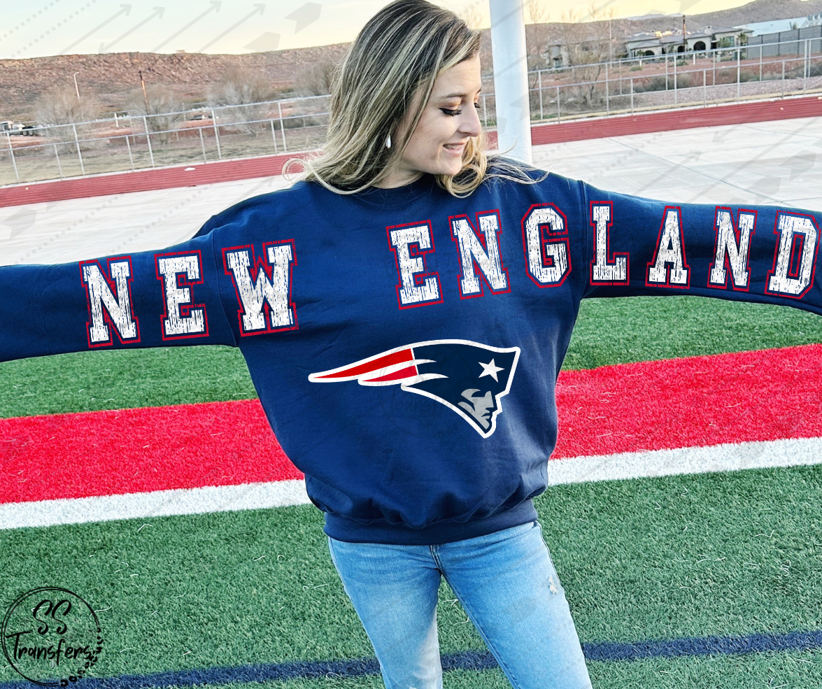 NE Oversized Distressed Letters *SS Exclusive* DTF Transfer